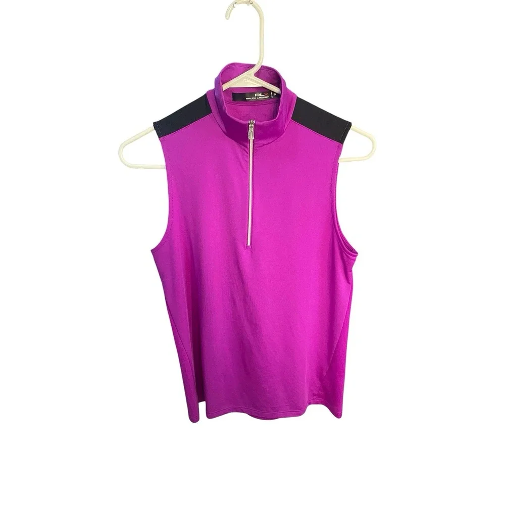 Rlx Ralph Lauren Women's Size Medium Purple Polo 3/4 Zip